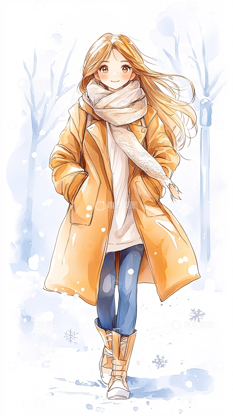 高清大图下载【趣麦麦图】冬日暖阳下的女孩