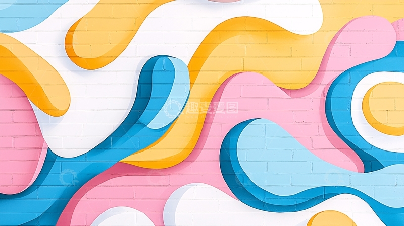 高清大图下载【趣麦麦图】色彩斑斓的砖墙涂鸦艺术