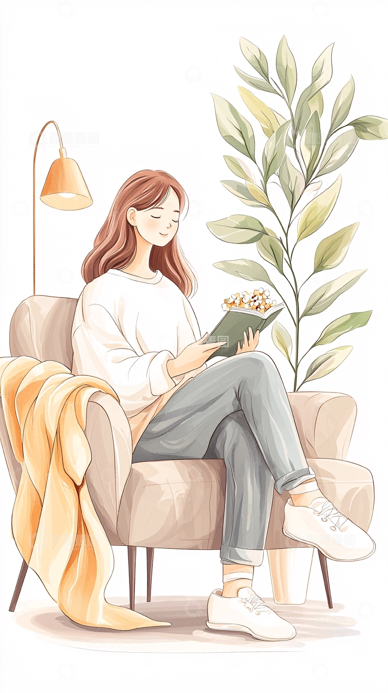 高清大图下载【趣麦麦图】温馨阅读时光