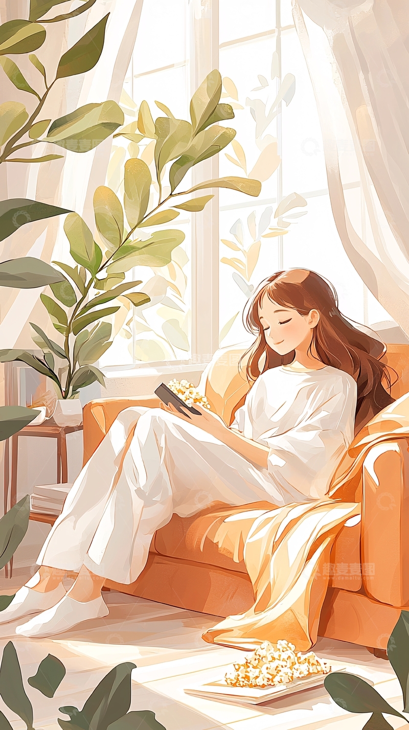 高清大图下载【趣麦麦图】温馨午后阅读时光