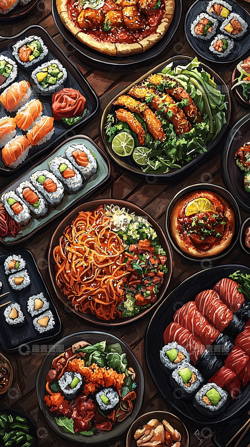 高清大图下载【趣麦麦图】美味寿司和亚洲料理集合