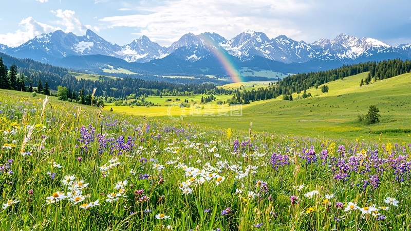高清大图下载【趣麦麦图】山间野花盛开的美丽风景