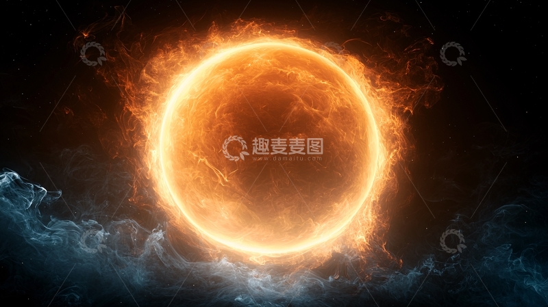 高清大图下载【趣麦麦图】炽热星球与宇宙烟雾