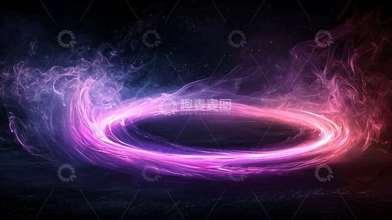 高清大图下载【趣麦麦图】紫色光环与烟雾的艺术效果
