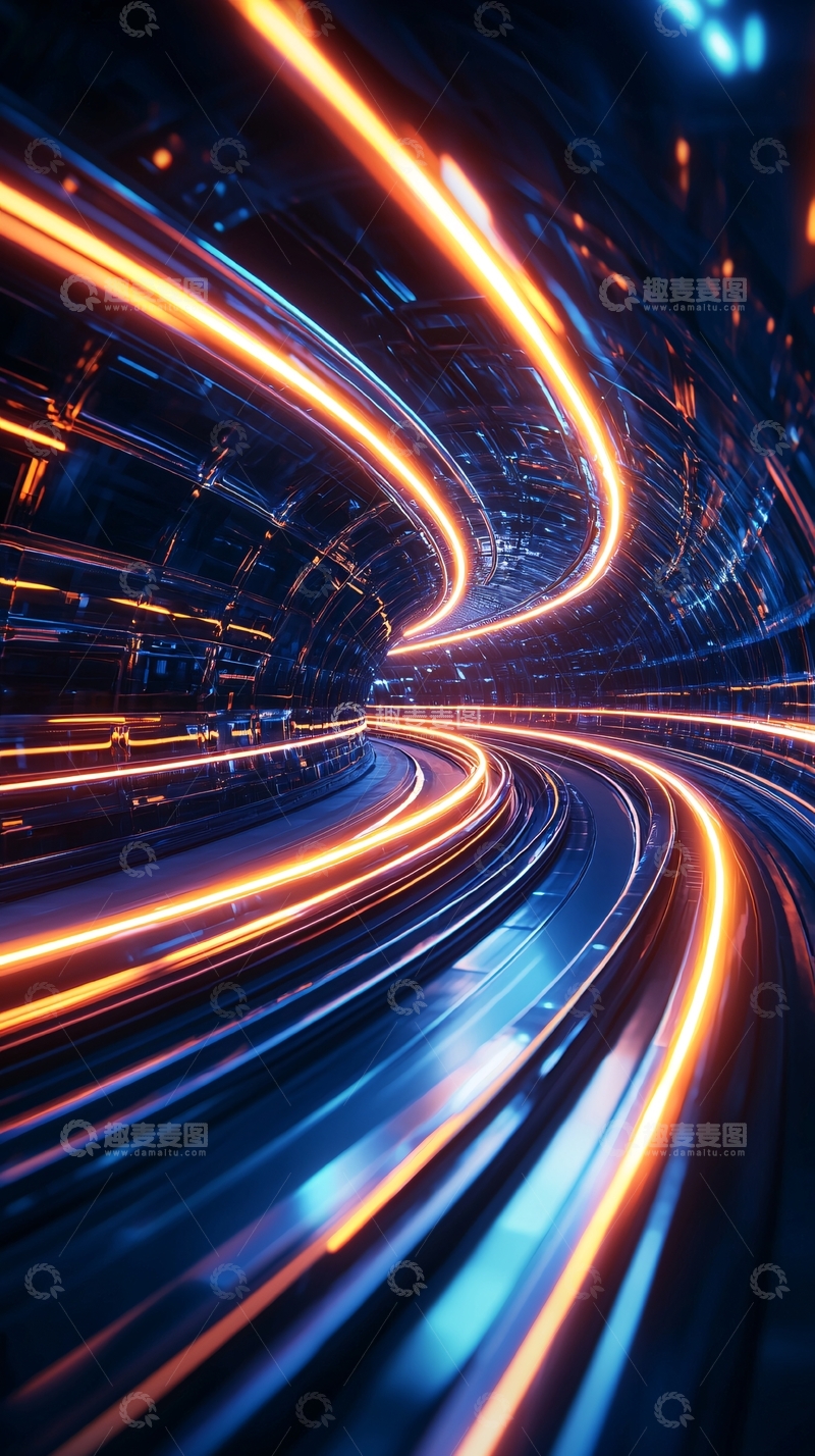 高清大图下载【趣麦麦图】未来科技隧道速度光效