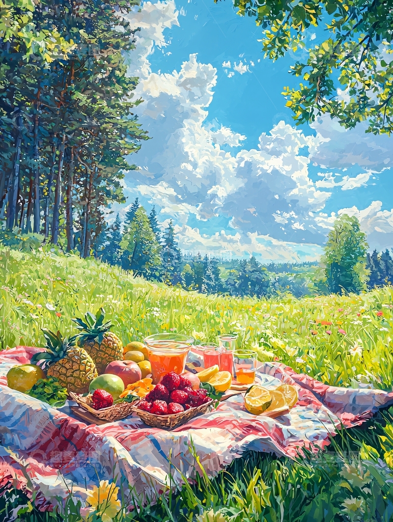 高清大图下载【趣麦麦图】夏日野餐高清图片