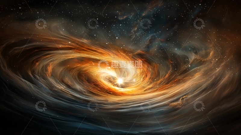 高清大图下载【趣麦麦图】星系漩涡艺术插画