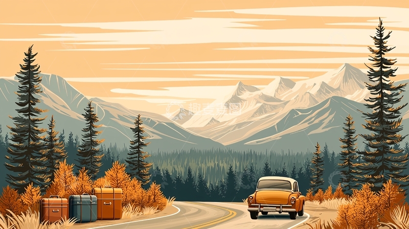 高清大图下载【趣麦麦图】秋日山间自驾游