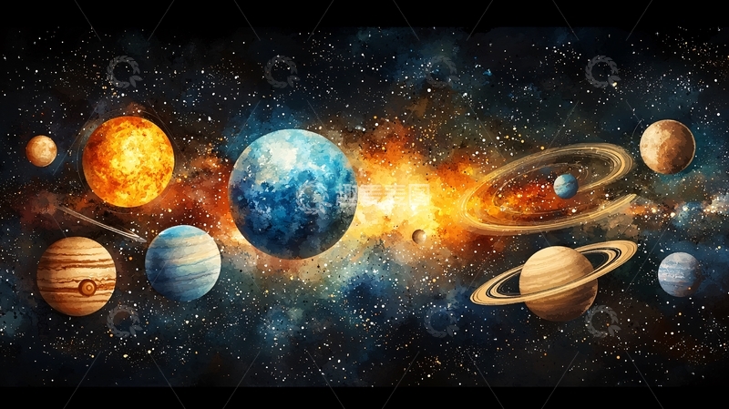 高清大图下载【趣麦麦图】宇宙星球艺术插画
