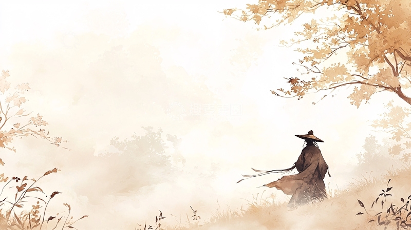 高清大图下载【趣麦麦图】秋日行者高清图片