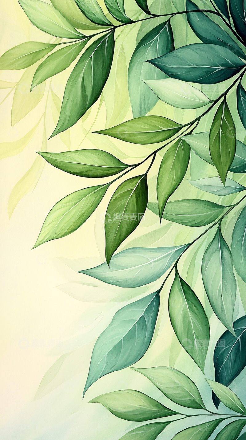 高清大图下载【趣麦麦图】清新自然绿色植物叶子背景图