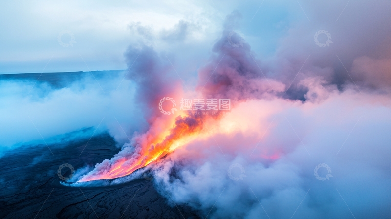 高清大图下载【趣麦麦图】火山爆发壮观景象