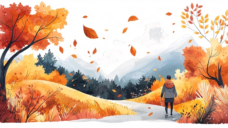 高清大图下载【趣麦麦图】秋日山间漫步