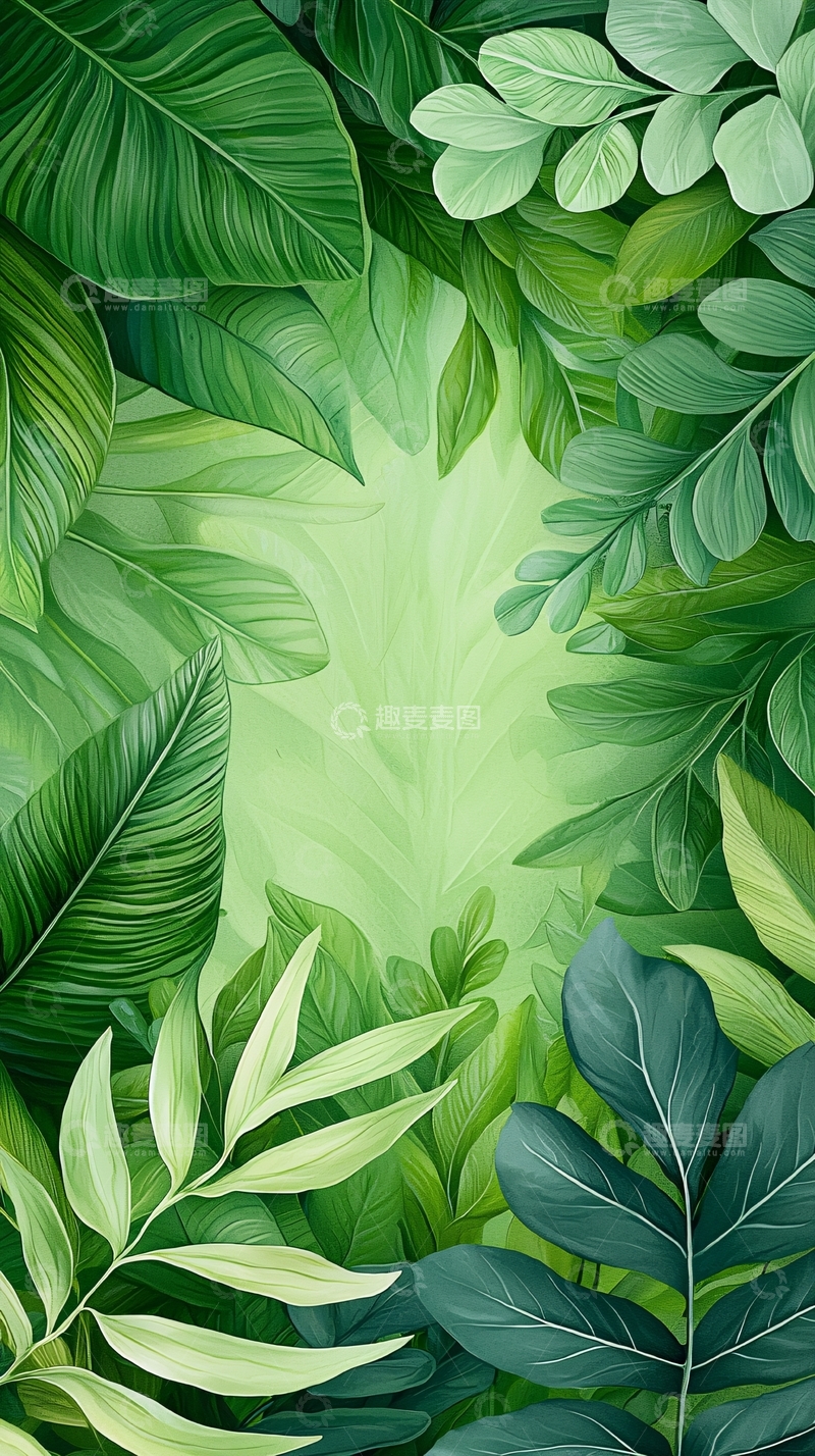 高清大图下载【趣麦麦图】热带雨林植物背景图