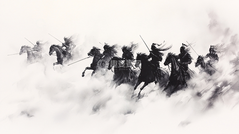高清大图下载【趣麦麦图】战马奔腾的古代战场