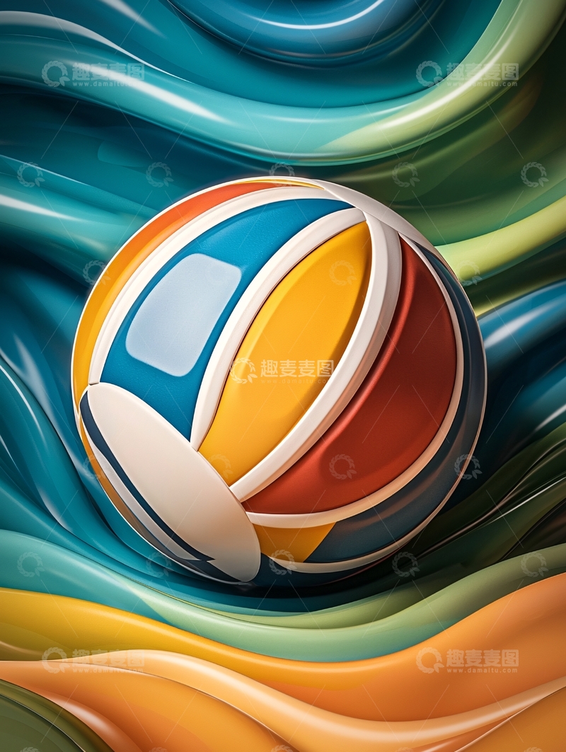高清大图下载【趣麦麦图】色彩斑斓的球体艺术背景