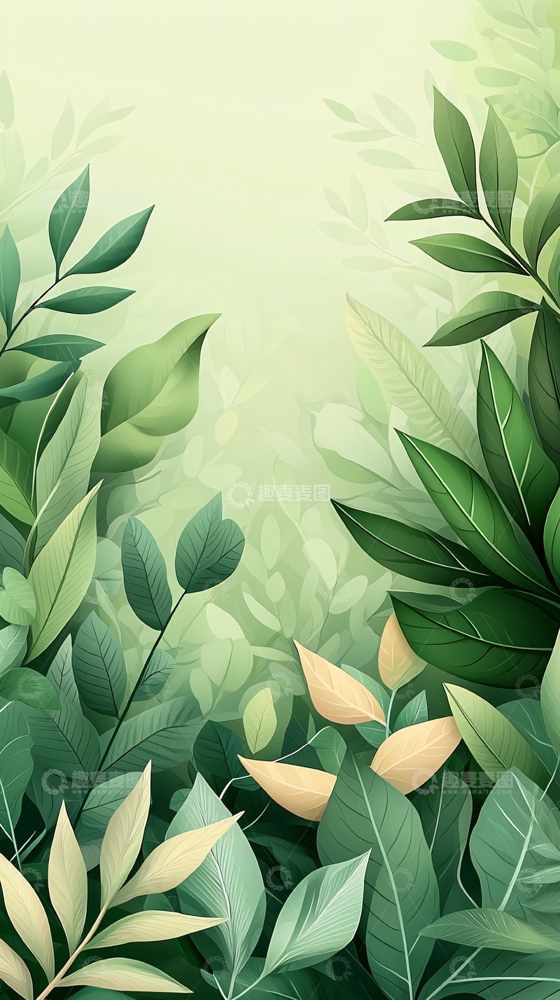 高清大图下载【趣麦麦图】清新自然绿色植物背景