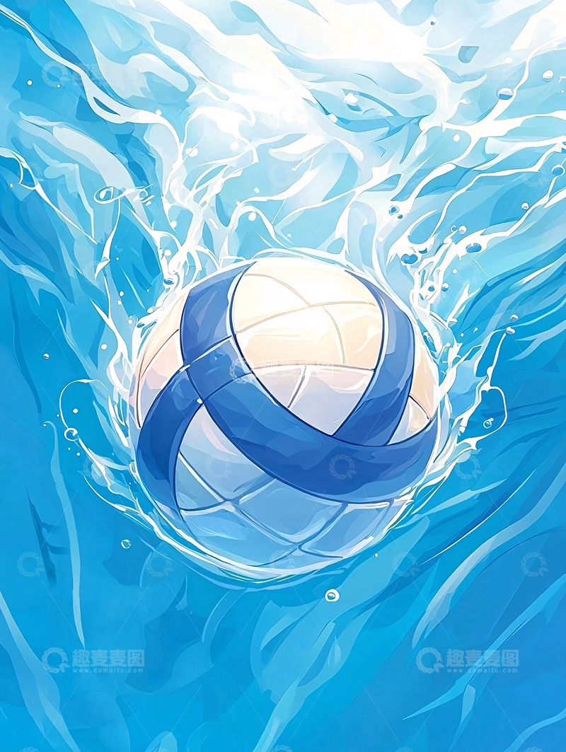 高清大图下载【趣麦麦图】水中的排球动态效果