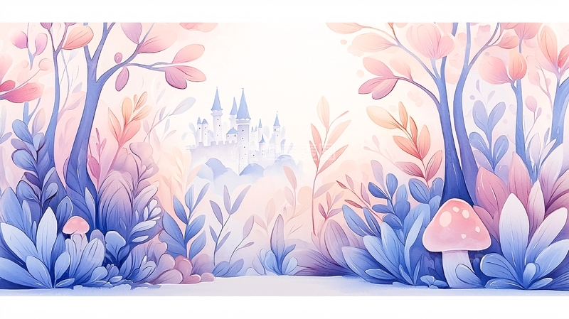 高清大图下载【趣麦麦图】梦幻森林中的城堡