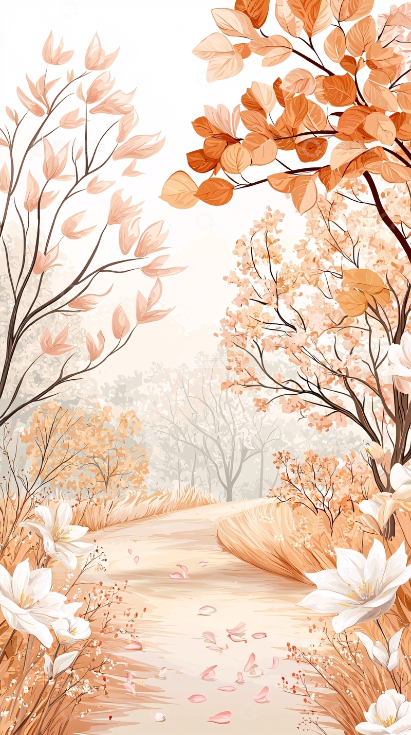 高清大图下载【趣麦麦图】秋日森林小径风景图