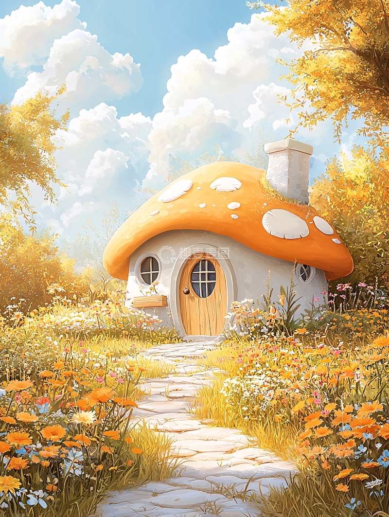 高清大图下载【趣麦麦图】蘑菇屋童话小屋
