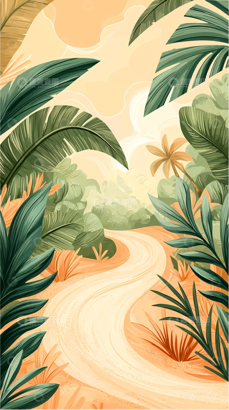 高清大图下载【趣麦麦图】热带雨林小径自然风景