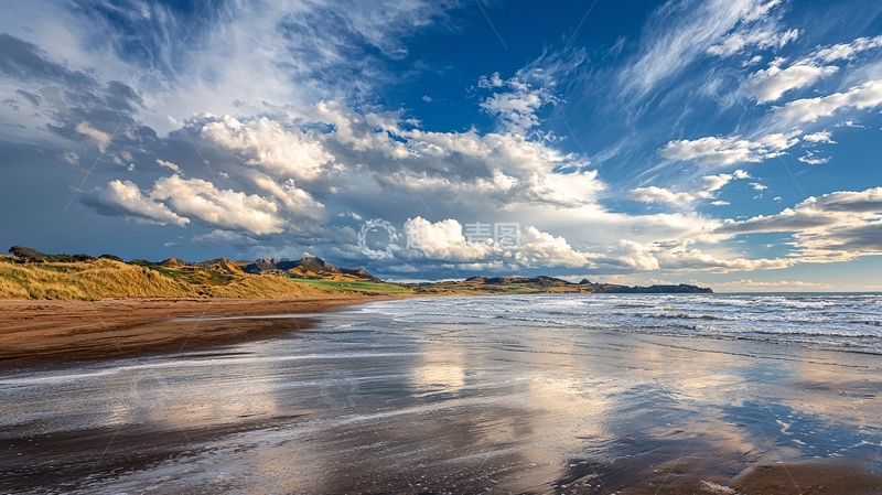 高清大图下载【趣麦麦图】海滩日落风景11