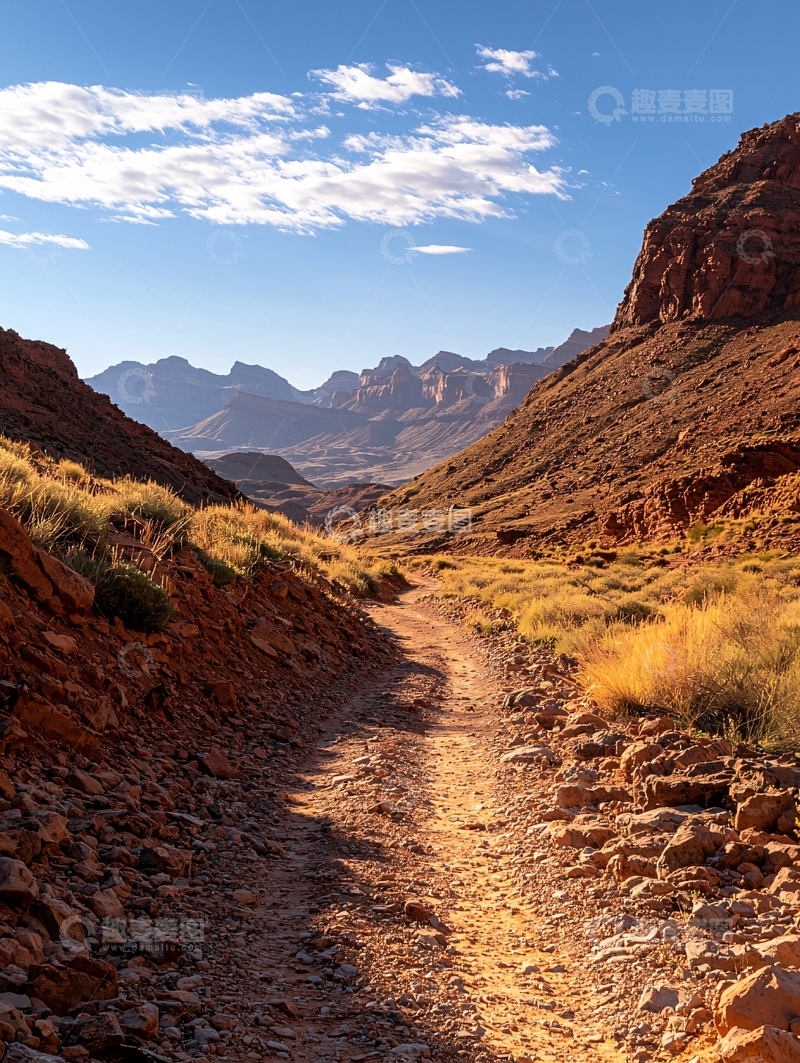 高清大图下载【趣麦麦图】峡谷小径徒步旅行风景