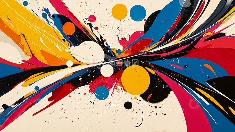 高清大图下载【趣麦麦图】抽象色彩飞溅艺术背景