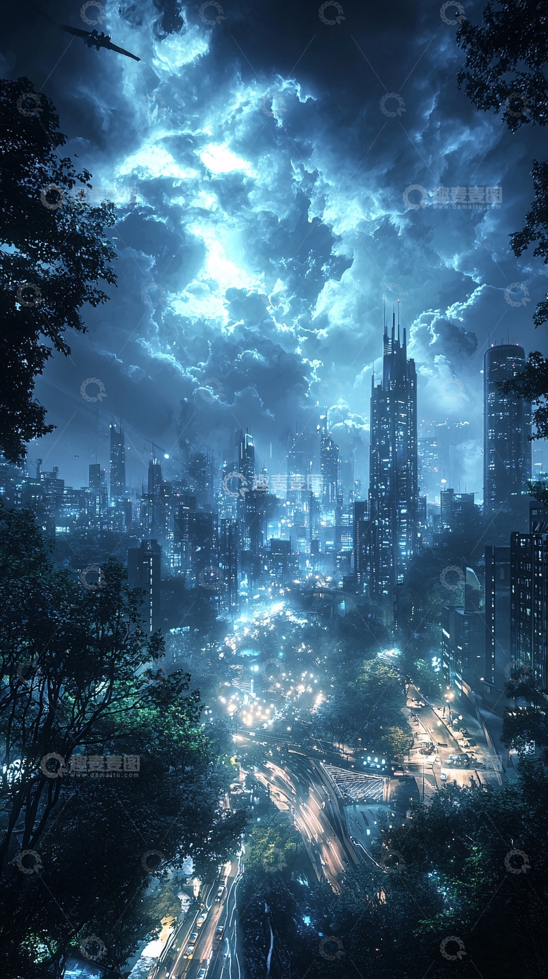 高清大图下载【趣麦麦图】未来都市夜景426