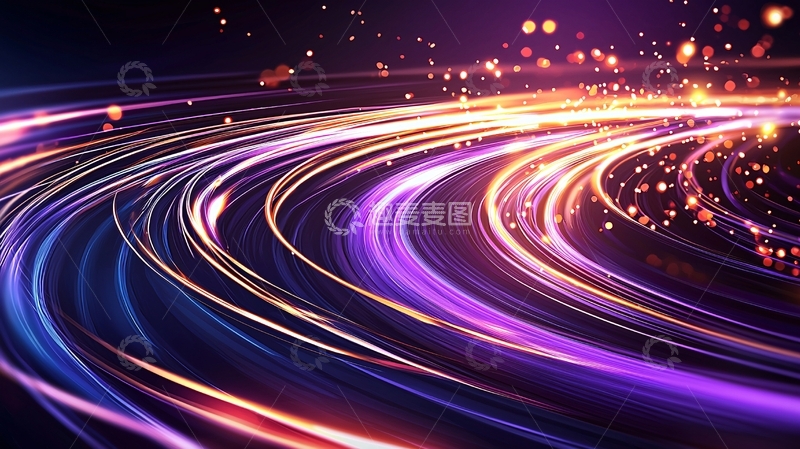 高清大图下载【趣麦麦图】光速流动的曲线背景