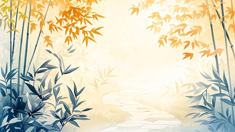高清大图下载【趣麦麦图】秋日竹林小径