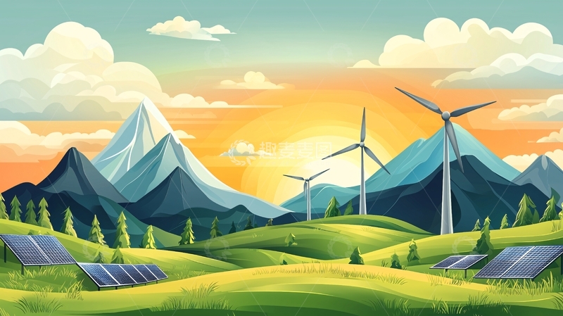 高清大图下载【趣麦麦图】绿色能源与自然风光