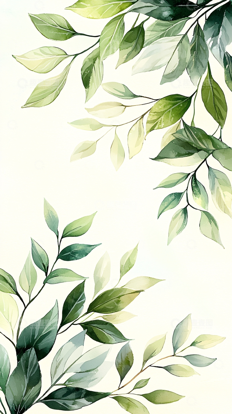 高清大图下载【趣麦麦图】清新自然绿色植物叶子背景图