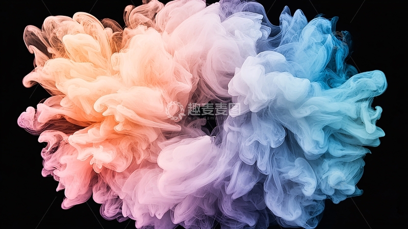 高清大图下载【趣麦麦图】色彩斑斓的烟雾效果背景