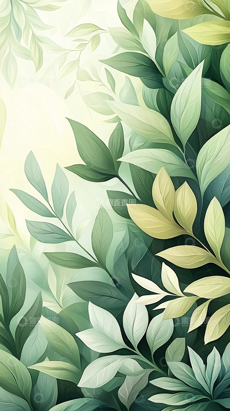 高清大图下载【趣麦麦图】清新自然绿色植物背景