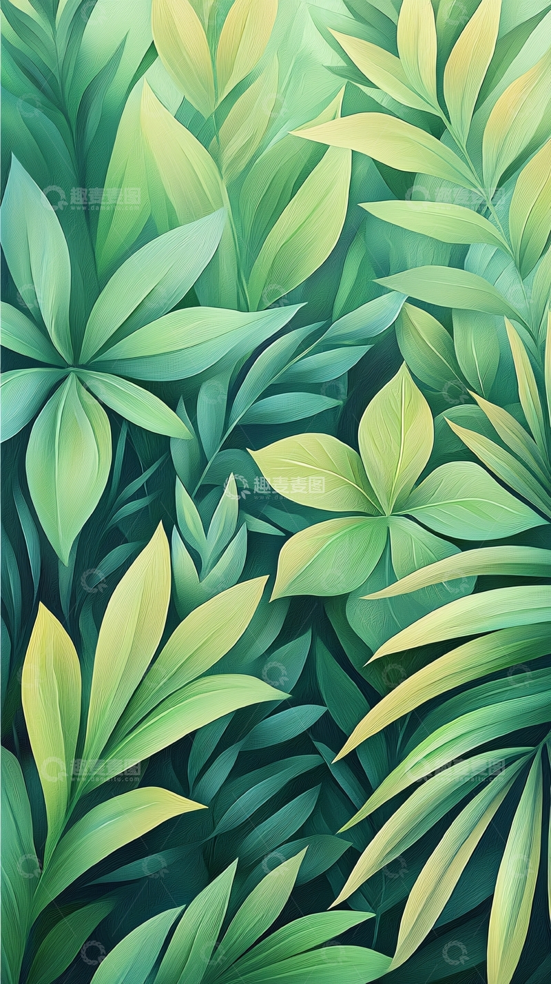 高清大图下载【趣麦麦图】热带植物叶子背景图
