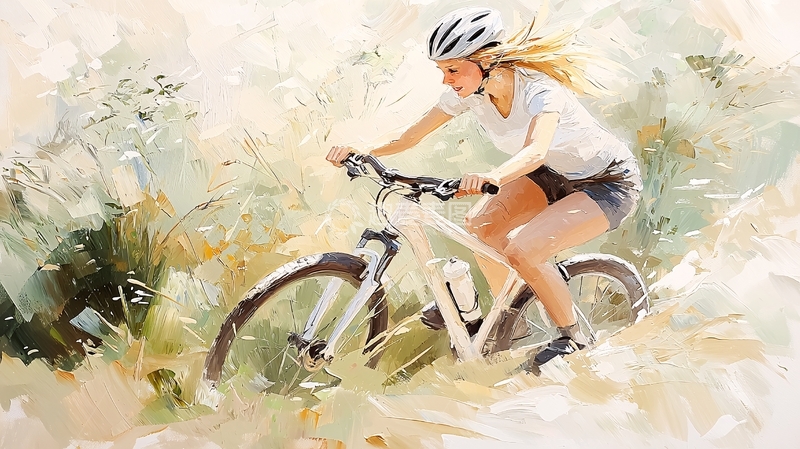 高清大图下载【趣麦麦图】夏日骑行风景画