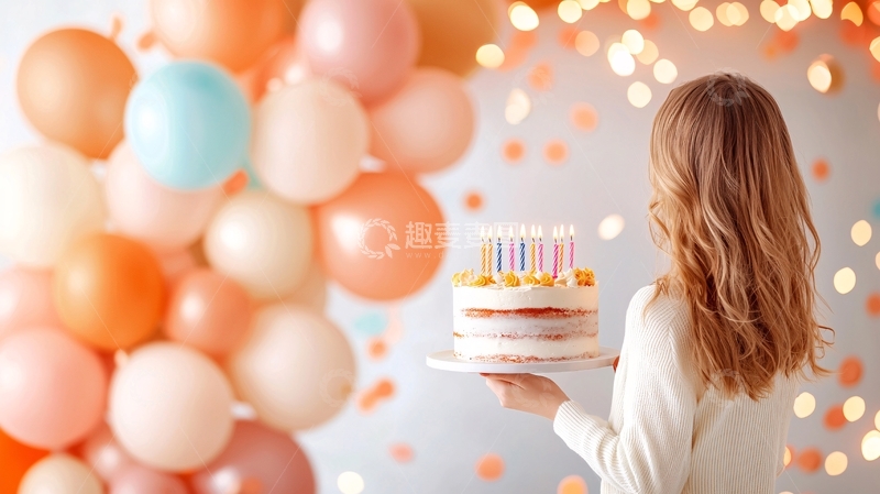 高清大图下载【趣麦麦图】生日蛋糕庆祝活动背景