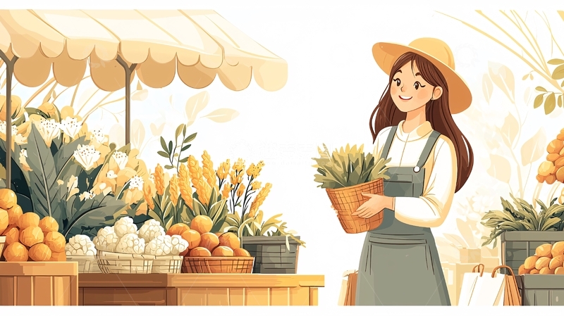 高清大图下载【趣麦麦图】市场上的新鲜农产品