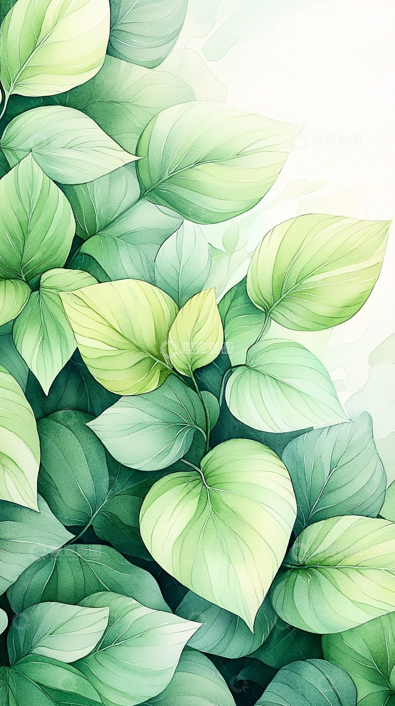 高清大图下载【趣麦麦图】清新绿叶自然背景