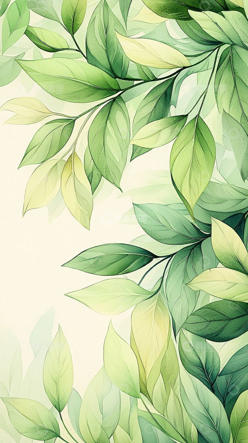 高清大图下载【趣麦麦图】清新绿叶自然背景
