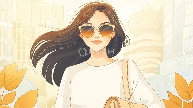 高清大图下载【趣麦麦图】秋日时尚女性插画