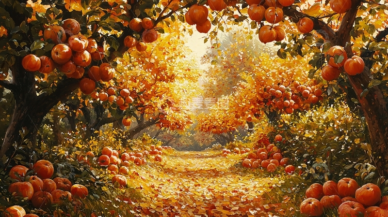 高清大图下载【趣麦麦图】秋日果园丰收景象