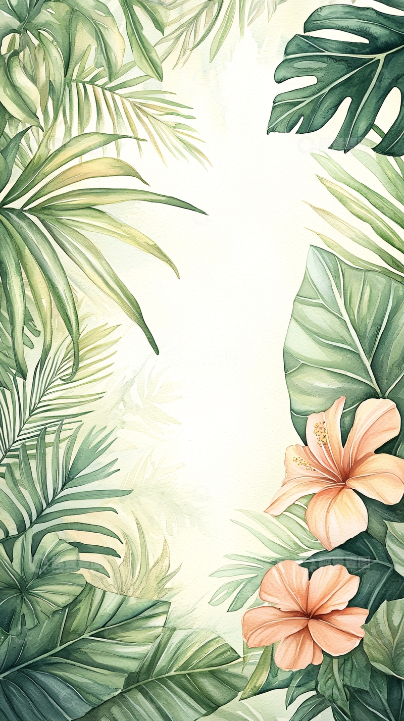 高清大图下载【趣麦麦图】热带风情花卉背景图