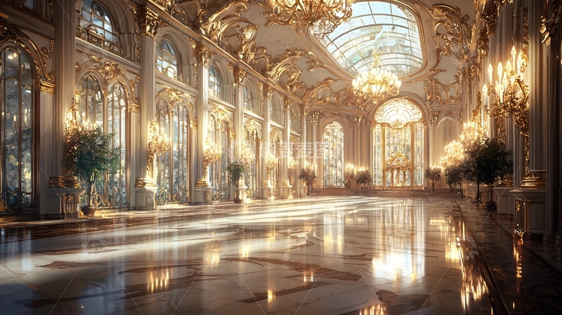 高清大图下载【趣麦麦图】华丽宫殿内部装饰场景