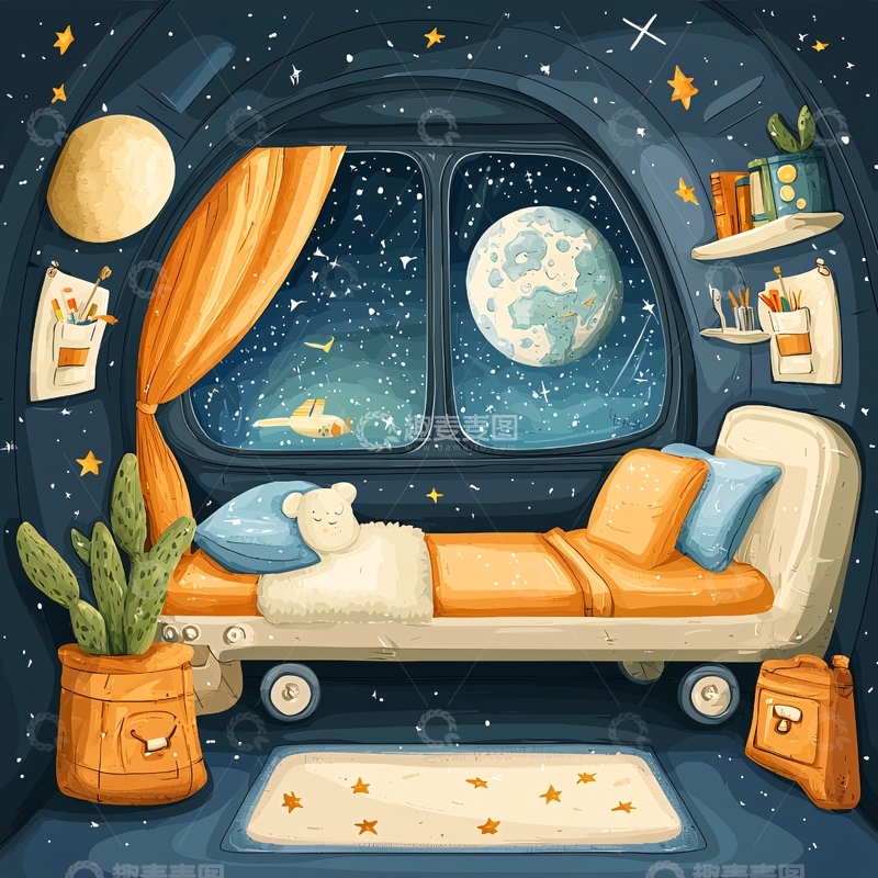 高清大图下载【趣麦麦图】太空舱里的温馨小屋