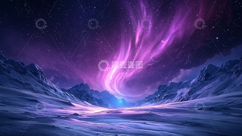 高清大图下载【趣麦麦图】极地夜空下的神秘光芒