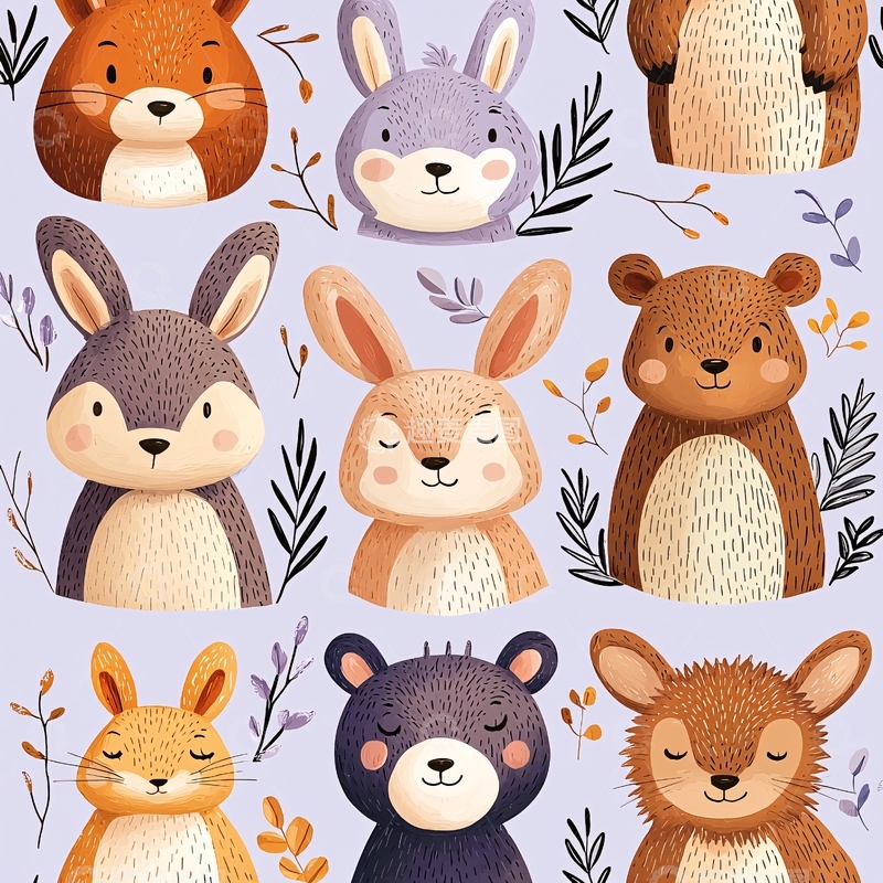 高清大图下载【趣麦麦图】森林动物卡通插画集合