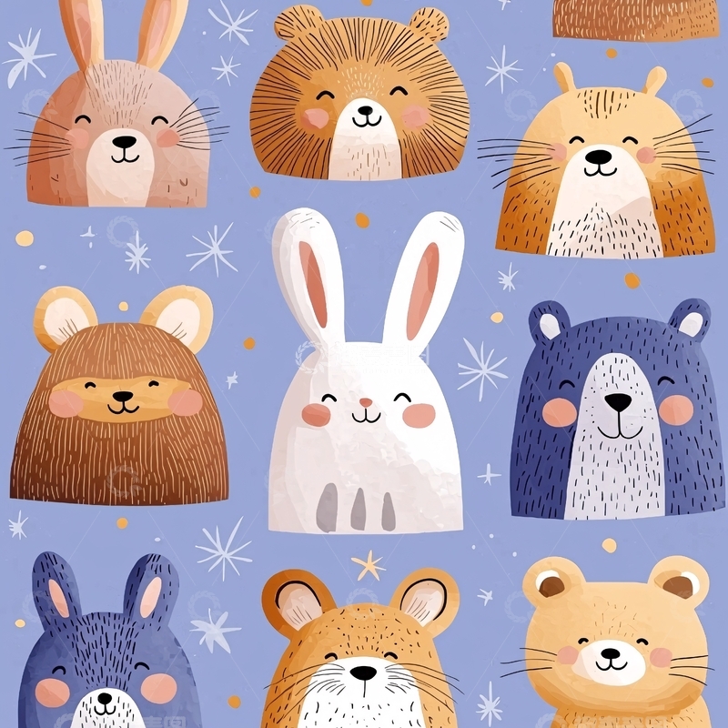 高清大图下载【趣麦麦图】可爱动物头像背景图